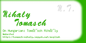 mihaly tomasch business card